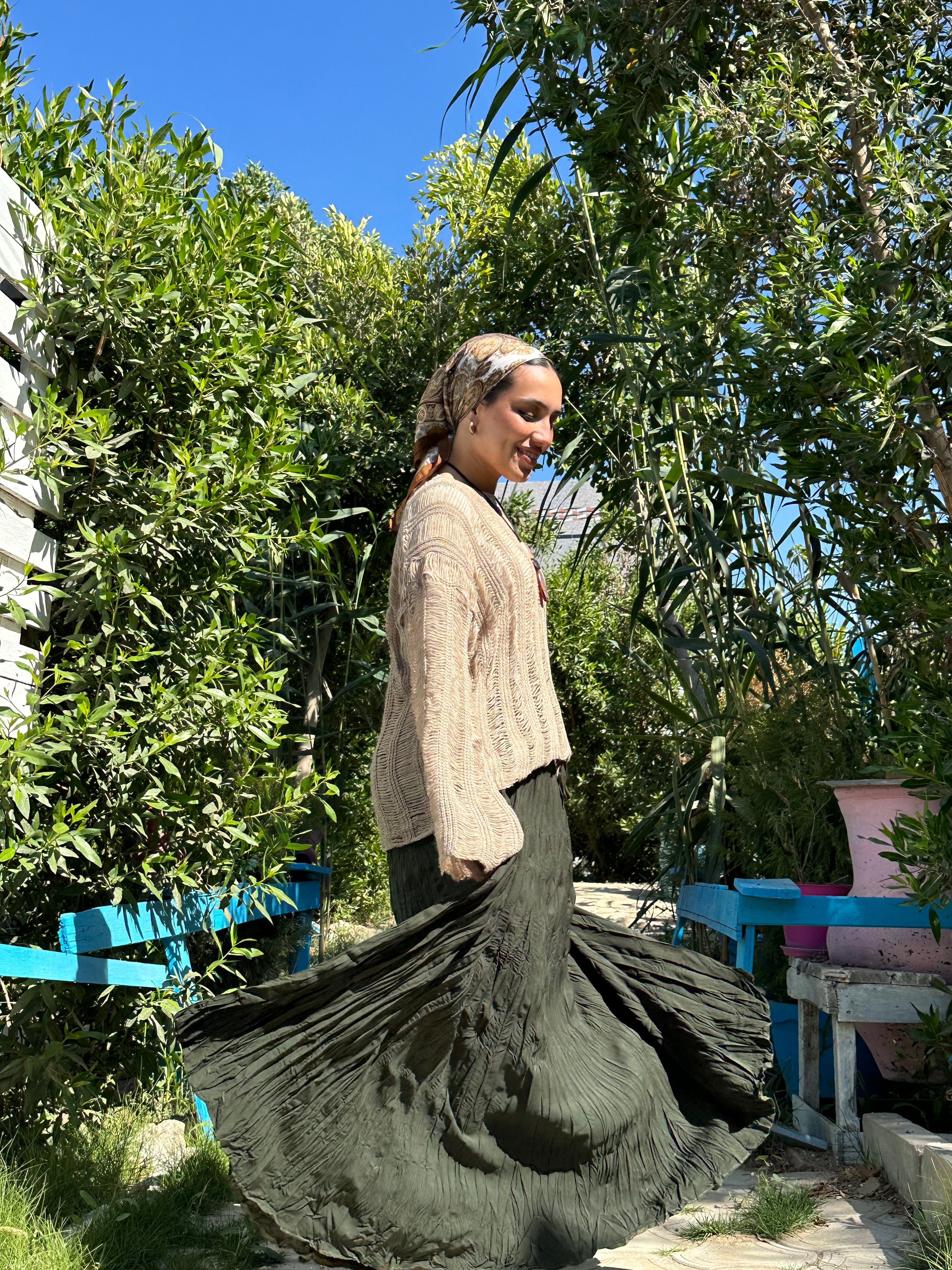 Crushed skirt
