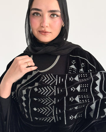 Velvet embroidery cardigan