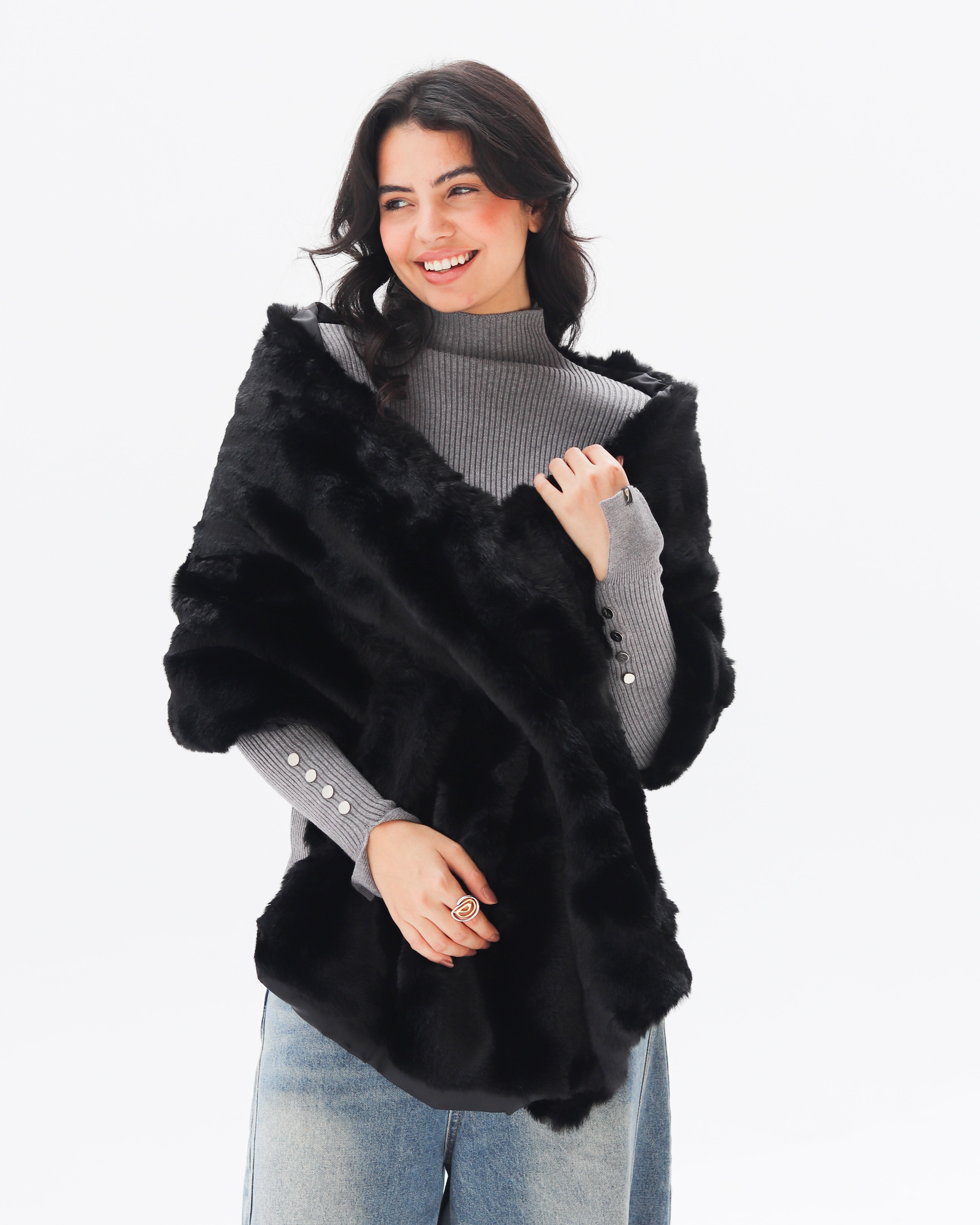 Twisted Fur shawl